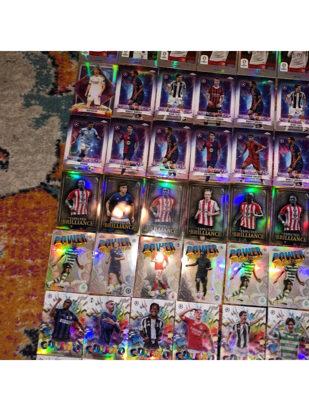 TOPPS CHROME UEFA 2024-25 100 REFRACTOR CARD LOT GOLAZO WONDERKIDS PRIZM MERLIN
